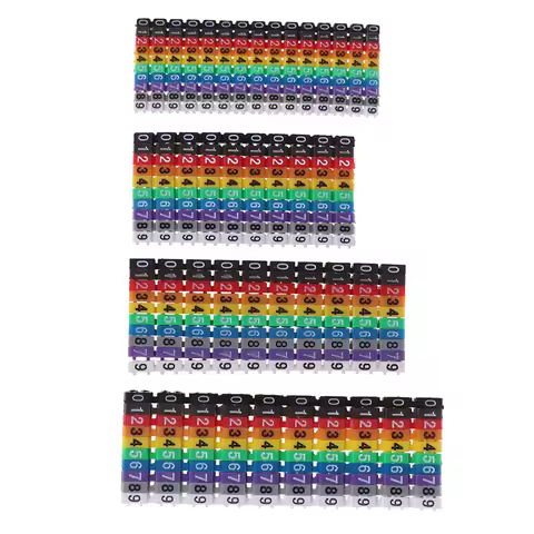 100Pc/150pc Cable Markers Colourful C-Type Marker Number Tag Label For 2-3mm Wire 1.5mm², 2.5mm², 4m