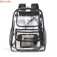 AXIOM Transparent Backpack, Waterproof Portable Students School Bag, Casual Large Capacity Zipper Kn