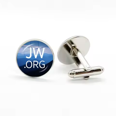 2023 New Steampunk JW.ORG Cufflinks Steampunk Jehovah's Witnesses Glass Dome Cuffs Jewelry Handmade 