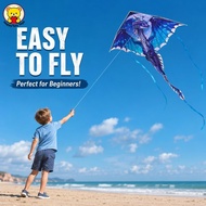 Dragon King Pterosaur Kite with Tail Easy Fly Outdoor Layang Layang Naga Beach Park Kids Adult
