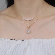 High-End Golden ii Stacked Simple Clavicle Chain New Necklace 2 Double Layer 1 Female Light Luxury P