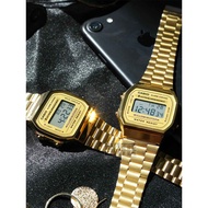 Casio Casio retro gold watch men's watch small diamonds small gold pieces gold electronic watch fema