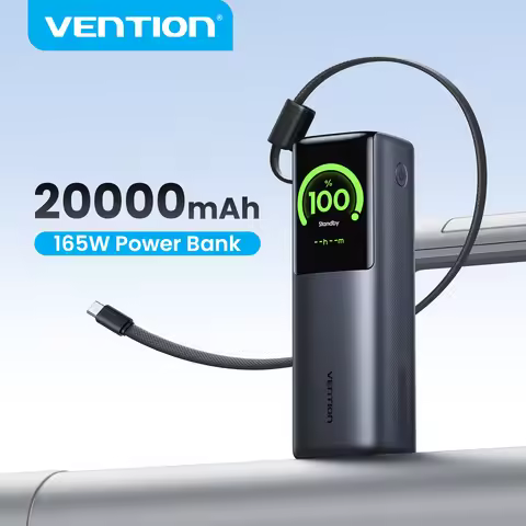 Vention 20000mAh 165w Power Bank PD Fast Charge Portable Powerbank for Laptop MacBook iPhone Xiaomi 