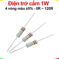 [Cheap Combo] (50 pieces) Plug-in resistor 1W 4 color rings ±5% - value 0R to 120R