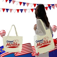 HOT!! Beg Tote Hari Kebangsaan Malaysia Bercetak Beg Hari Kemerdekaan Malaysia Beg Tote Bendera Mala