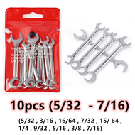 (4-11mm) (5/32-7/16) 10pcs Mini Combination Wrench Torque and Socket Wrench Set Nut Tool 4-11mm Metr