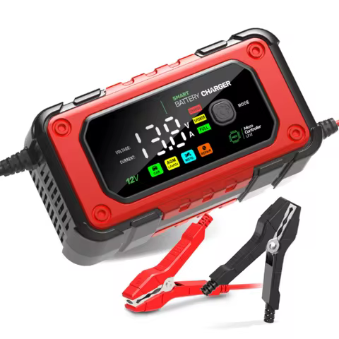 12V 7A Car Motorcycle Battery Charger AGM Lead-Acid Automatic Repair for AGM GEL LiFePO4 Battery Des