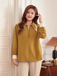 áo sơ mi phối màu tay dài trung niên bigsize - G12-1023