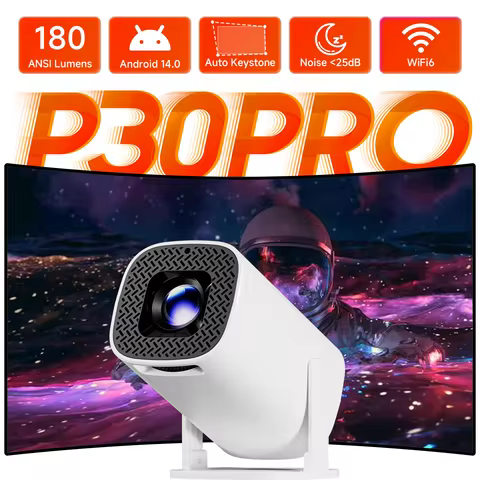 P30PRO Android 14 Smart Mini Projector Supports 4K HD Video WiFi 6 BT5.0 Native 720p Home Theater Ou