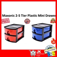 Max 2~5 Tier Plastic Cosmetics Drawer Mini Drawer Laci Kecil tingkat stationery drawer Mini Desktop Drawer Storage Box