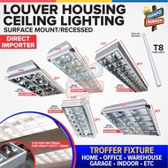 High Quality Louver Housing with or without T8 LED Tube Light / Recessed & Mounted / Light Fixture