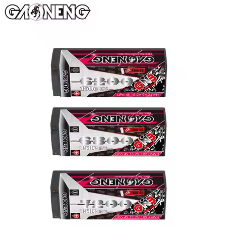 GAONENG GNB 15.2V HV 7200mAh 6800mAh 6200mAh 4S 150C Thin LCG Hard Case LiPo Battery For 1/10 1/8 Sc