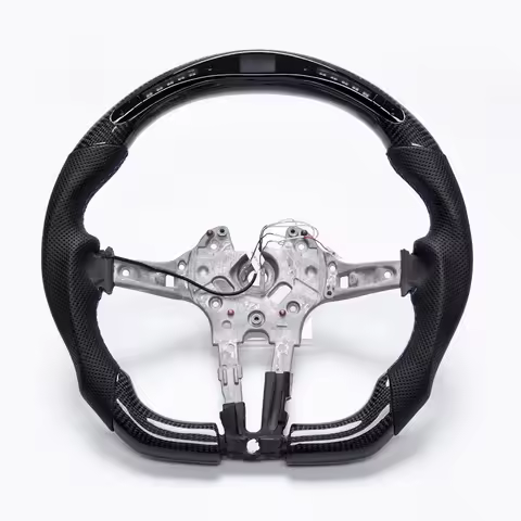 LED Display Carbon Fiber Steering Wheel For BMW M5 M6 M8 5 6 7 Series F10 F11 F12 No Heated Perforat