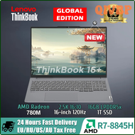 QIVBP Lenovo Laptop ThinkBook 16+ 2024 AI AMD Ryzen R7 8845H Radeon 780M RAM 16GB LPDDR5x 1T SSD 16-inch 2.5K 120Hz Screen Notebook PC VMZIP