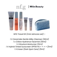 NFG Travel Kit Skincare Set Mini (Cleanser, Sunscreen, Moisturizer) Travel Size