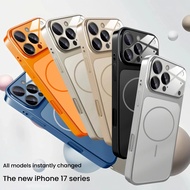 IPhone 13-17 Corning Glass Matte Phone Case iPhone 13-16 Second Change 17 Series Magnetic Plating Ph