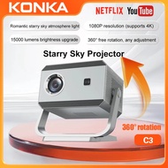 Konka C3 Starry Night Mini Projector Portable 360° Rotation 4K Projector with WIFI and Bluetooth Mob