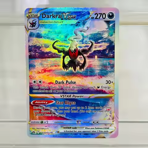 Pokemon Darkrai VSTAR GG50/GG70 English Card with Holographic Texture, Perfect Condition DIY Premium