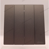 SIMON M3 GREY HOTEL QUARTET SWITCH 4 GANG 2 WAY SWITCH