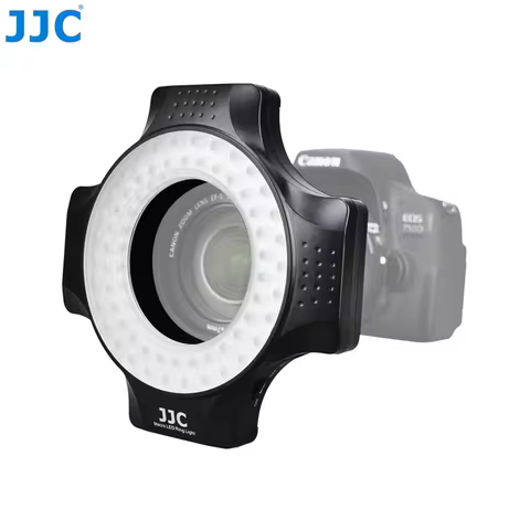 JJC Macro LED Ring Flash Set Variable 60 LEDs with 6 Adapter Ring Light for Canon Nikon Sony Olympus