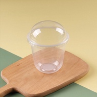 SPDD 50pcs รูปตัว U ถ้วยเค้กใช้แล้วทิ้ง 250/360/500ml โปร่งใสโปร่งใส ถ้วยขนมหวาน ภาชนะสำหรับดื่ม พลา