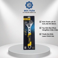 Deli DL38112 12 Inch Premium Wrench - Large Opening Up to 36mm, Accurate Laser Engraving Ruler