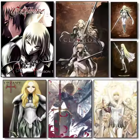 Anime C-Claymore Poster Waterproof Vintage Movie Posters High Quality Wall Art Print For Room Decor 
