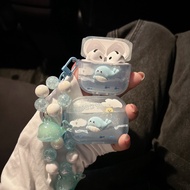 Hanging Blue Fish Earphone Case i12 i11 i13 Cartoon Transparent Embossed 1 2 3 Bluetooth gen gen1 ge