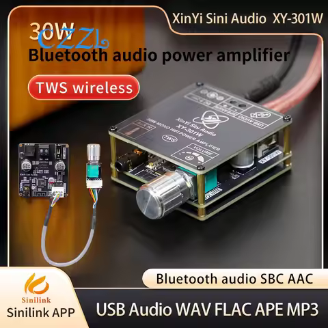 DC 9-24V XY-301W Mono 30W Bluetooth Digital Audio Amplifier Board TWS True Wireless Box Connection S