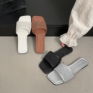 Slippers Women Square Head Mesh Fashion 35-42