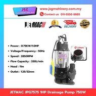 JETMAC JPG7575 Drainage Pump – 750W 1HP Submersible Water Pump