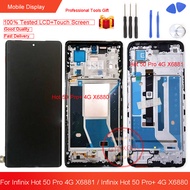 AMOLED ของแท้6.78นิ้วสำหรับ Infinix X6880 50 Pro + 4G/Hot 50 Pro 4G อะไหล่ซ่อมสำรองอะไหล่จอแสดงผล LC