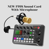 Microphone Sound Mixer Sound Card Mixing F998 Sound Card Console Amplifier