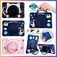 360 degree rotating Stand Kids Safe Cute Cartoon NASA Astronaut Shockproof Tablet Case Cover for Samsung Galaxy Tab A9 8.7 X110 X115 A9 Plus 11.0 X210 X216  A8 10.5 X200 X205 A7 Lite 8.7 T220 T225 T500 A 8.0 T290 T295 T297 S6 Lite P610 P615 P613 T510 T515