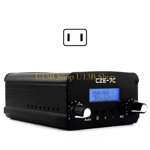 U13B CZE-7C FM Transmitter 7W Wireless Broadcast Station Radio Transmission with PLL Long Distanced 