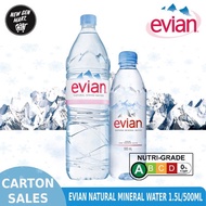 [2 Choices] EVIAN NATURAL MINERAL WATER 1.5L x 12 Bottles / 500ML x 24 Bottles