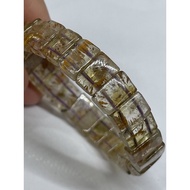 D7808 Natural Crystal Purple Titanium Gold Bracelet 11.7mm