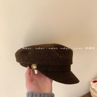 Nabi Korean Fever Style Len Mũ Trẻ Bán Báo Phẳng 8 Cánh Áo Có Khóa Nhãn Vàng Đa Năng Thời Trang Sành