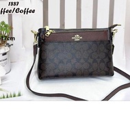 Hot Restock C0ACl-ll Women Casual Sling Bag Wristlet Set 2in1 1887*