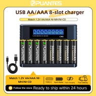 8-slot fast LCD intelligent battery charger matched with 1.2V AAA rechargeable battery fast charger