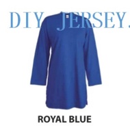 Baju Muslimah Tshirt Muslimah Jersey Cotton Muslimah Royal Blue Eight Square Blank T-Shirt 100% Cott