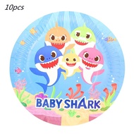 ToyStory Cute Ocean Baby Shark Theme Plates New Baby Balloon Birthday Party Decoration Dining Plate Set Wearable Party Decoration Plate Decoration Tablecloth Cup Decoration for Men Women New Year Gifts