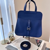 HERMES Mini Halzan 深藍銀釦 D刻