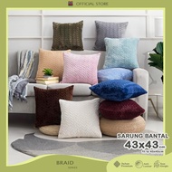 Embossed Braid Sofa Cushion Cover 43x43 cm Premium Luxury Cushion Cover PQ - Gift Center