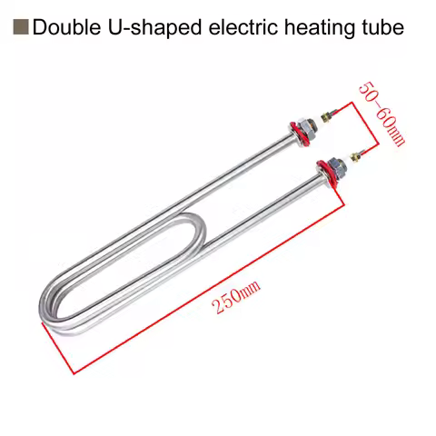 220V 380V Stainless Steel Water Heating Element Double U Electric Heating Tube 2-6KW Boiler Steam Co