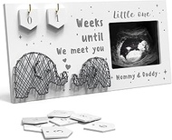 Baby Sonogram Picture Frame w/Baby Countdown Weeks - Standard 4"x3" Ultrasound Photo - Pregnancy Ann