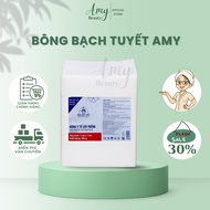 Medical Snow White Cotton Slices 7 x 7 cm Used to Remove Makeup and Wipe Face in Spa