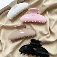 4pcs/1pc Women's Ingot-Shaped Black White Khaki Pink Lightweight Plastic Hair Clips, Fashion Versati