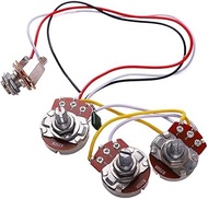 Guitar Potentiometer Kit 1V2T - A250K B250K Bass Wiring Harness Prewired Kit with 6.35mm Jack for Ja