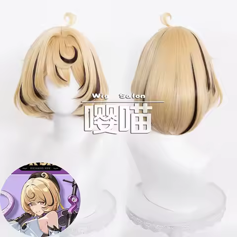 Yidhari Cosplay Wig Game Zenless Zone Zero 35cm Gold Mixed Heat Resistant Synthetic Hair Anime Cospl